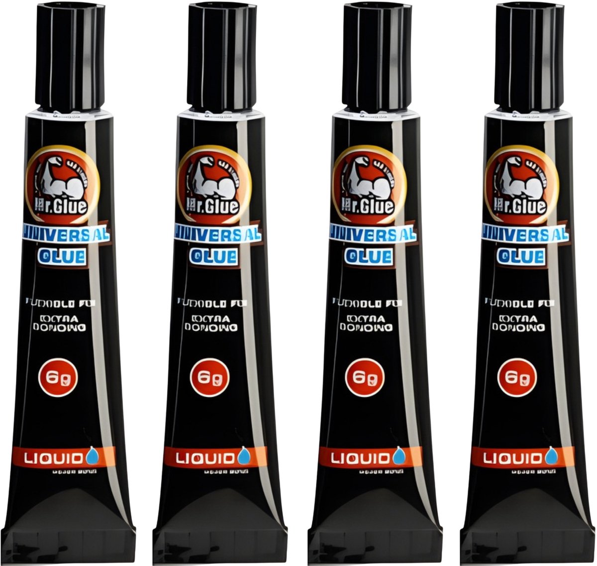 Mr Glue Lijm universeel - 4x - 7 ml - transparant - in tube - extra sterk - snel drogend - superlijm