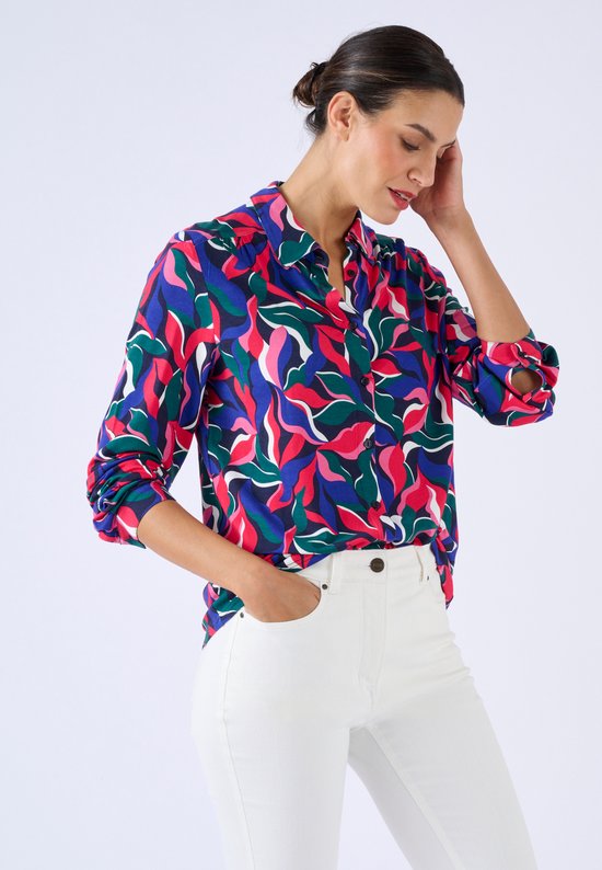 Damart - Lenzing(TM) EcoVero(TM) fibre de viscose vloeiende gebreide blouse - Dames - Blauw - M