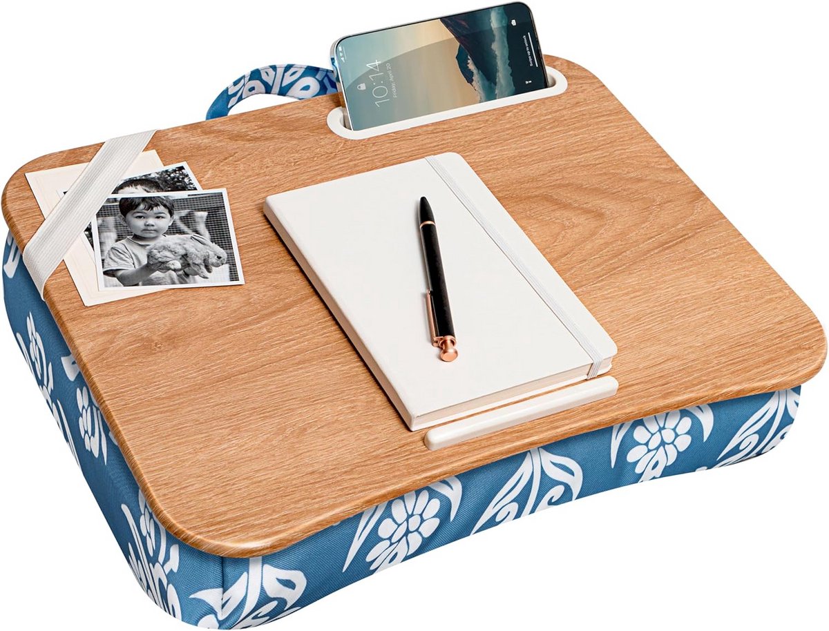 Verstelbaar Laptop Bureau met Telefoonhouder Flora Patroon