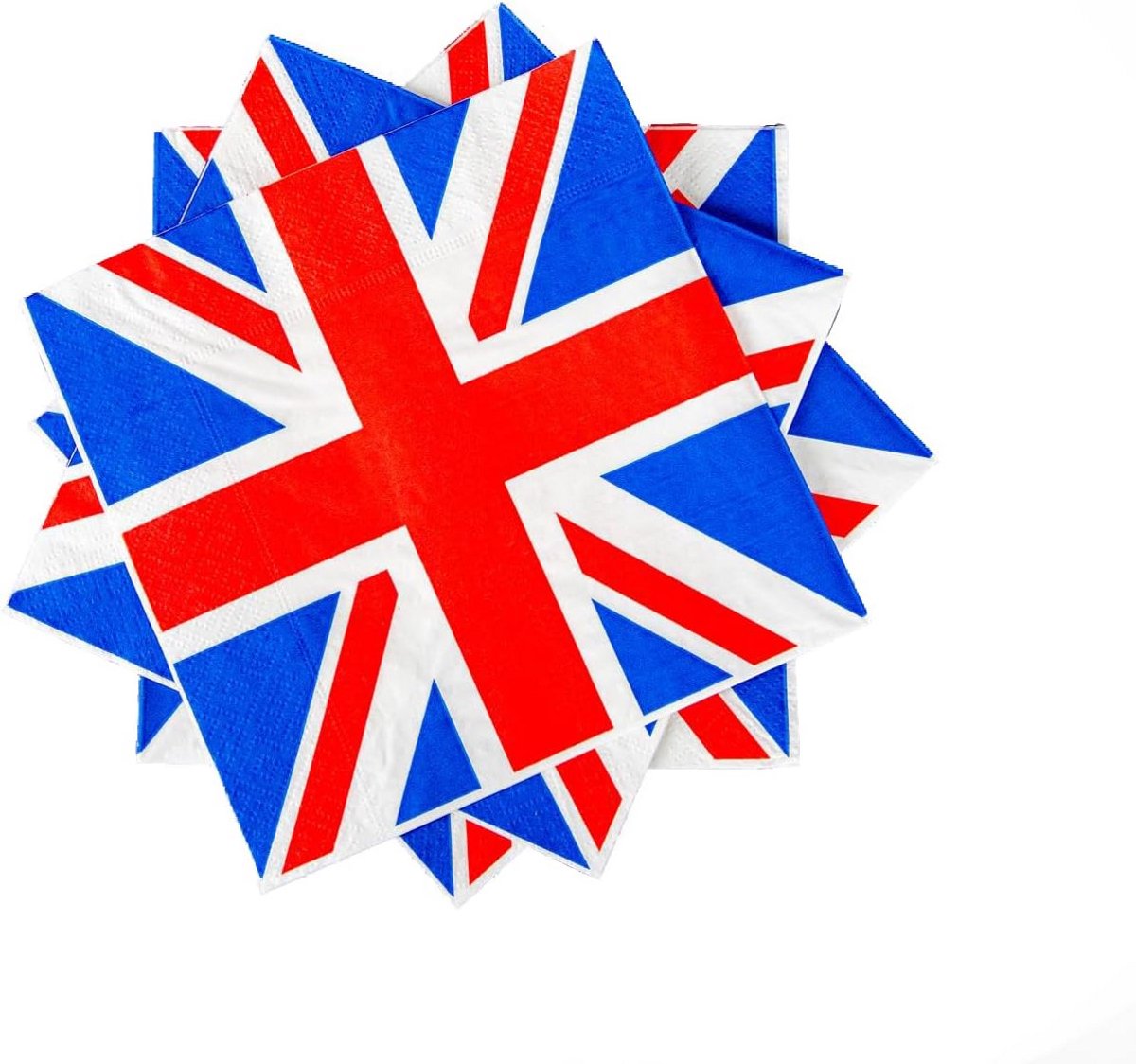 25x Grote Union Jack Servetten - Groot-Brittannië Vlag Feestaccessoires 33x33cm