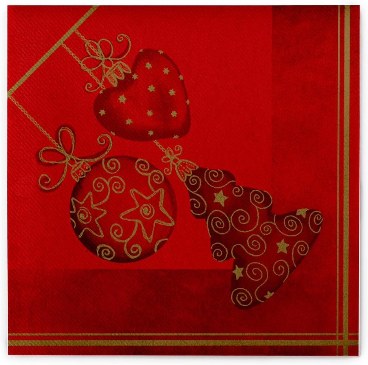 Luxe Airlaid Servetten Rood Kerst Design 40x40 cm - 12 Stuks - Hoogwaardig Wegwerp