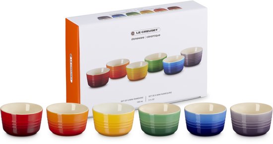 Le Creuset Set van 6 Mini-Ramekins Rain Bow
