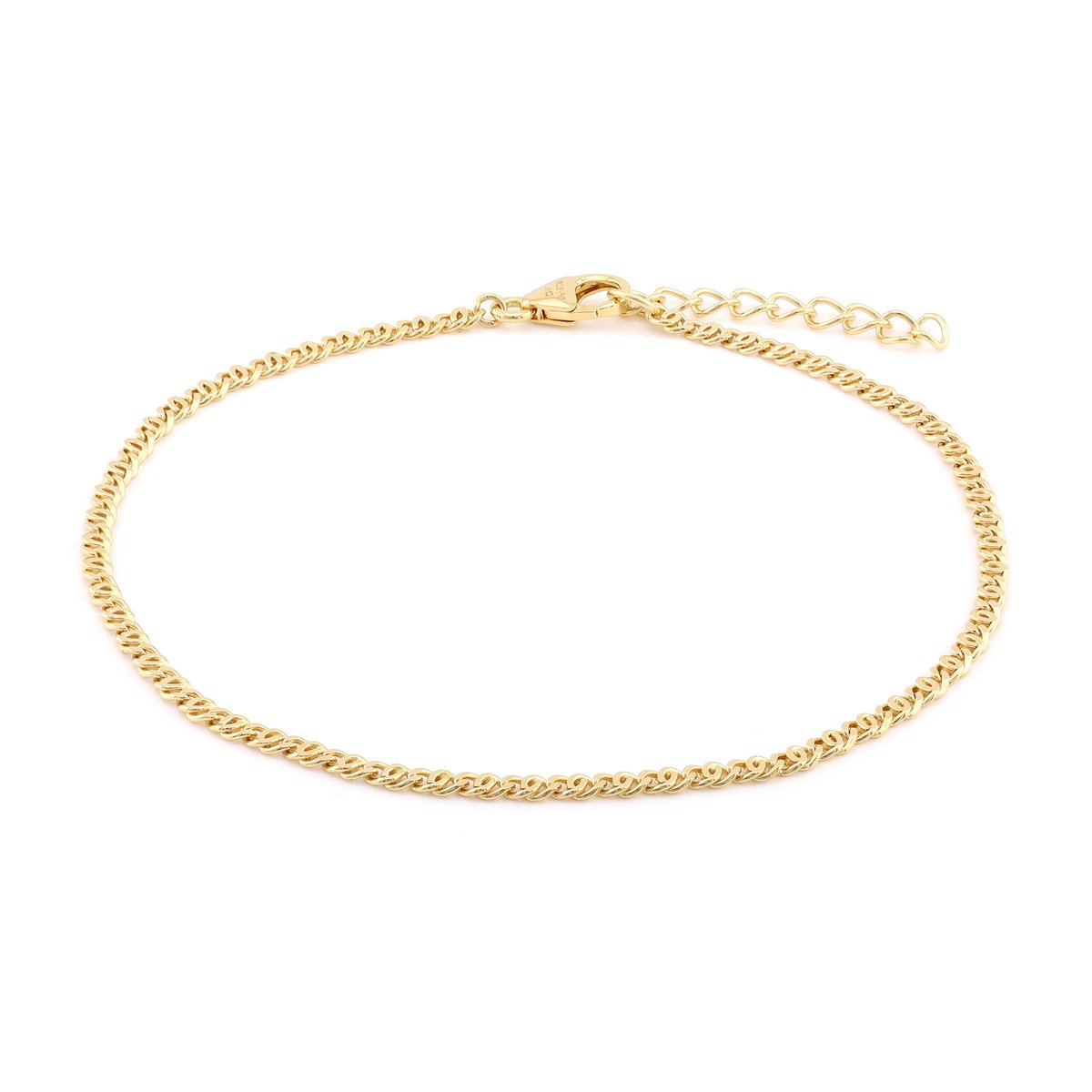 Cavill - 925 Sterling Zilveren Armband - Goudverguld - Verstelbaar 18,5-21 cm - Fijne Luxe Ketting - Elegante Dames Accessoire