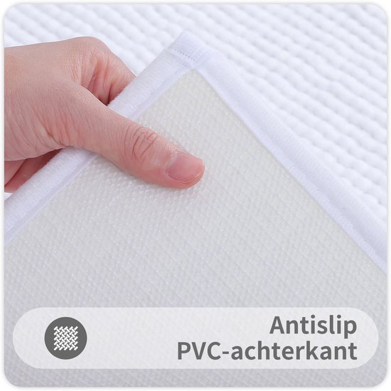 Homaxy Chenille Badmat - Antislip badmat - Absorberende badmat - Fluffy badkamervloermat - Wit - 50x80 cm