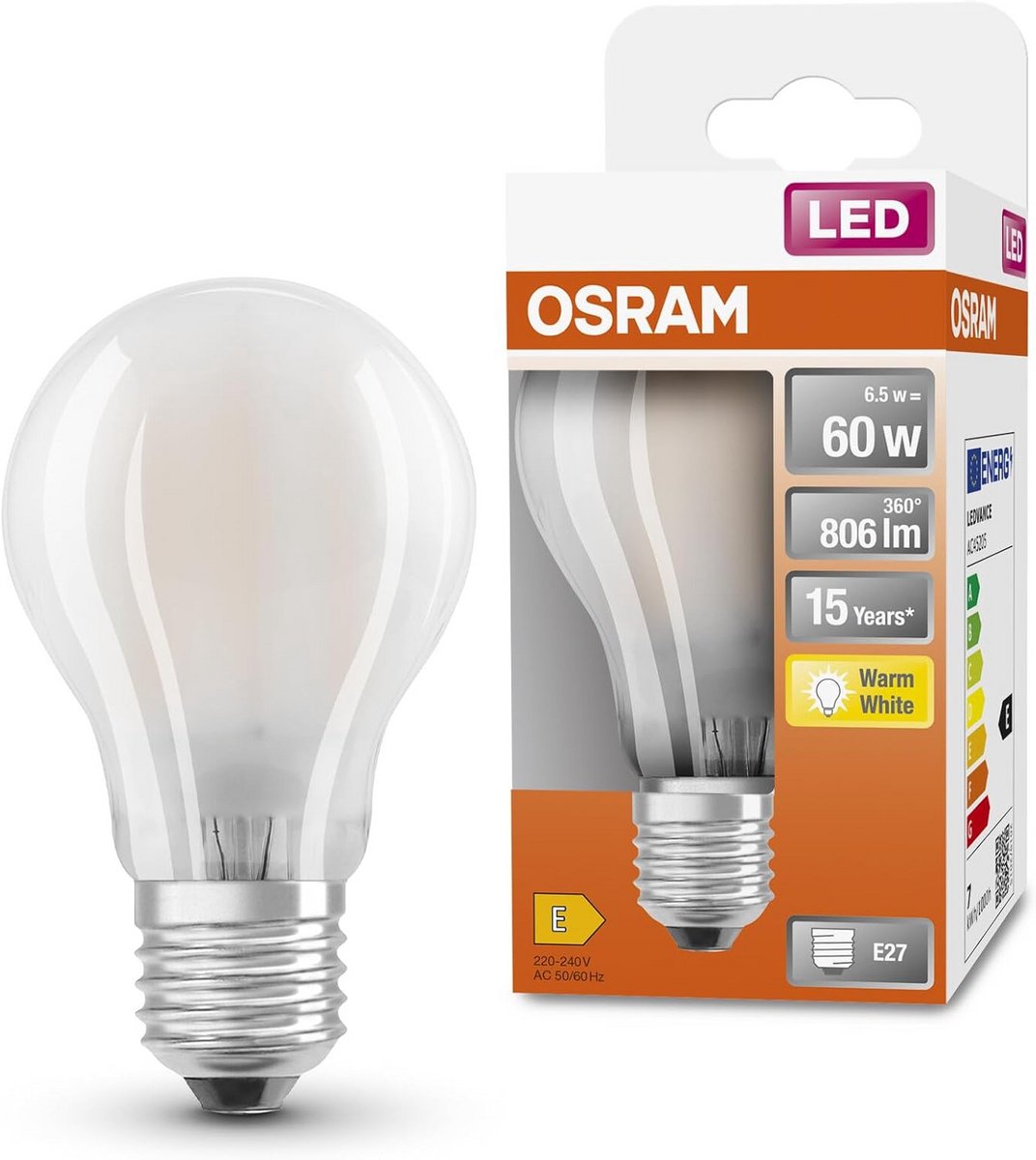 LED E27 Lamp 6-Pack 806 Lumen Warm Wit (2700K) Vervangt 60W Niet Dimbaar