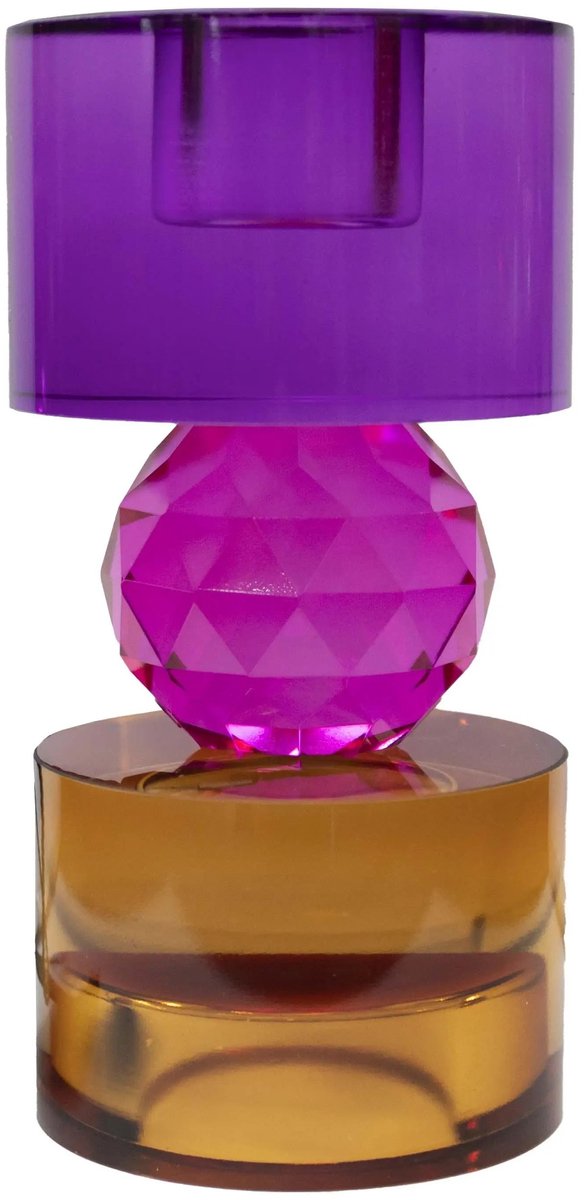 Colmore kaarshouder meerkleurig kristalglas 7x7x14.5 cm