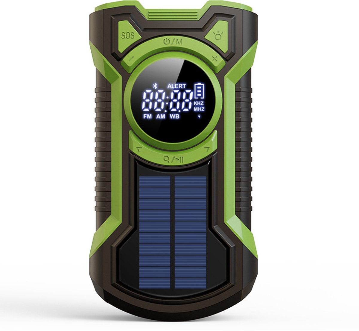 Noodradio Solar Opwindbaar - Opwindbare Noodradio - 5000mAh Powerbank Zonneenergie - Noodradio Opwindbaar En Batterij - Bluetooth 5.3 - Telefoon Oplader - LED Zaklamp - Kleine Draagbare Radio - Noodpakket - Camping - Wandelen - Buitenactiviteiten