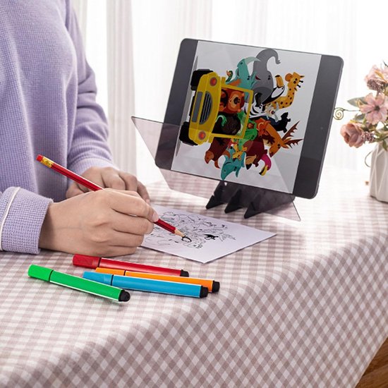 Optische Tekentafel Schets Tool – Projector Tekenbord – Ondersteunt Mobiele Telefoon & Tablet – Kopieertekening 20 X 13,5 Cm – Lichtgewicht Kunststof