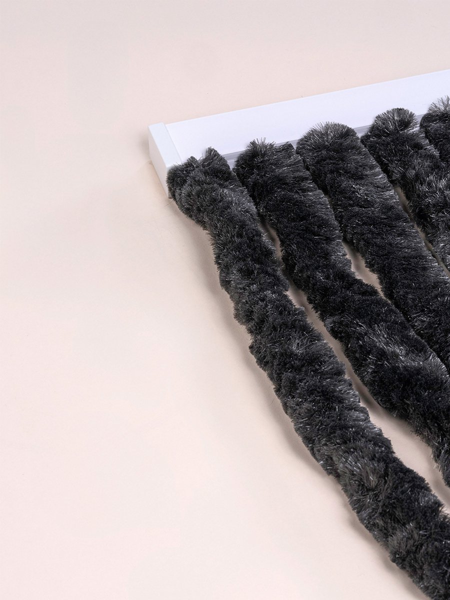 DEGOR - vliegengordijn - kattenstaart - zwart - 100x230cm