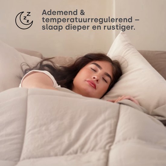 Mat Satijn Dekbed Taupe 200x200 - Tweepersoonsdekbed - Dekbed Zonder Overtrek - Mat Satijn Dekbed - Wasbaar Hoesloos Dekbed - 30 dagen proefslapen - Bedrukt dekbed - Dekbed met vaste overtrek - All year winterdekbed & zomerdekbed van Sleep Comfy — afbeelding 3
