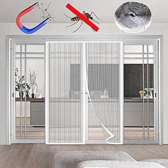 Magnetische hordeur 125 x 235 cm Voor Anti Mosquito en Pest Magnetische Zachte Deur Automatisch Gesloten Deur Gordijn Weghouden van Muggen Huisdier en Kindvriendelijke Zwart