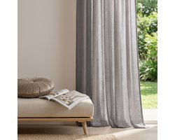 HOOMstyle Kant en klaar gordijn met ringen Noa - Inbetween - Geschikt voor gordijnroede - 140x270 - Grijs