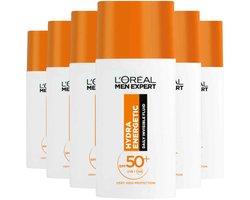 L'Oréal Men Expert L'Oréal - Men Expert Hydra Energetic Dagcrème SPF50+ - 6 x 50 ml - Voordeelverpakking
