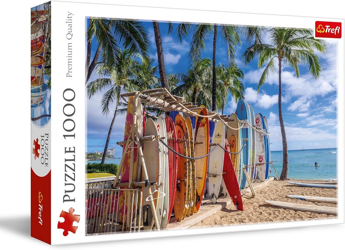 Waikiki Beach 1000 Piece Puzzle - Modern Puzzle voor Surf Liefhebbers - DIY Puzzel voor Volwassenen en Kinderen