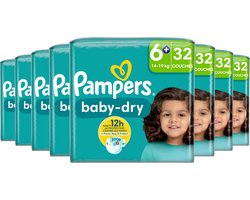 Pampers Baby-Dry luiers - Maat 6+ (14-19KG) - 256 luiers - Voordeelverpakking 8x32 stuks