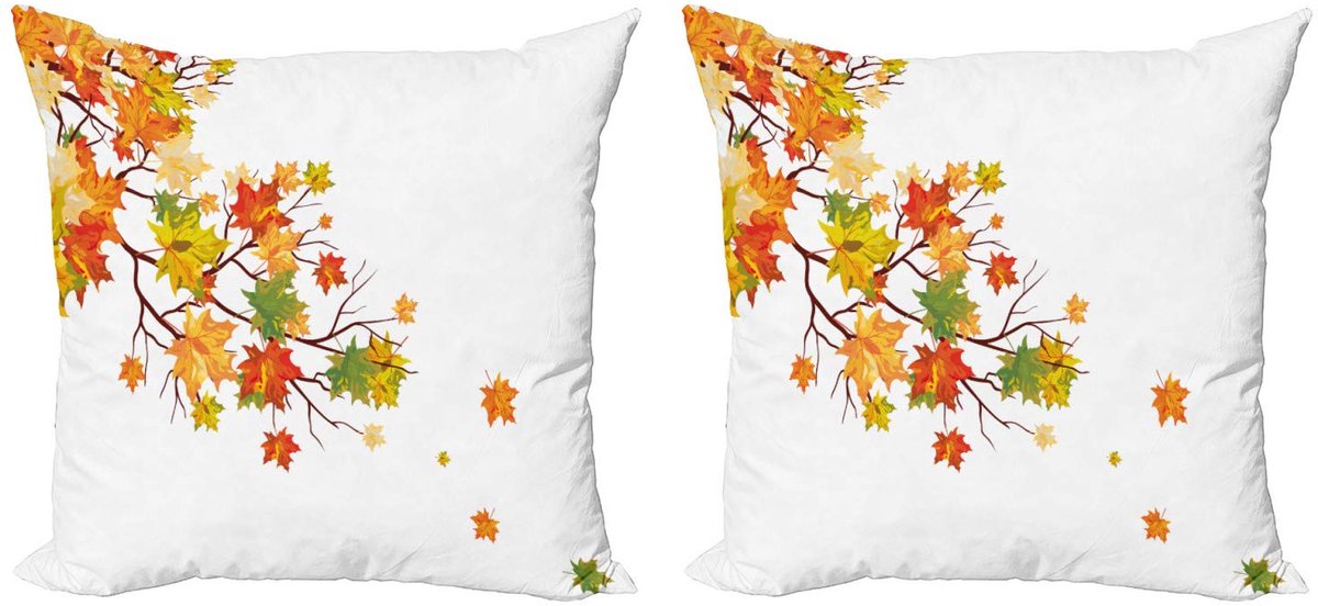 ABAKUHAUS Fallen Kussenhoes – 2x45x45 cm – Dubbelzijdig bedrukt – Multicolor geel/oranje Geel Oranje