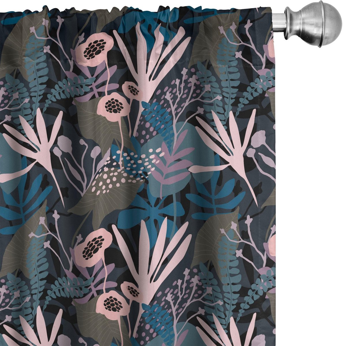 ABAKUHAUS 2x Gordijnen 75×245 cm – Microvezel – Multicolor – Halverduisterend Mehrfarbig