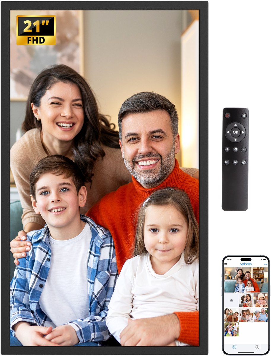 EKASN Digitale Fotolijst 21,5 inch - FHD Display - WiFi - - EKASN - €249,99