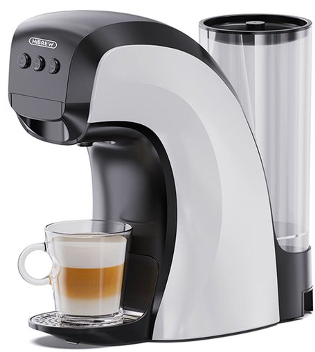 HiBREW H3B - Koffiecupmachine -Zwart-wit design-Automatische Stop-Eenvoudig Personaliseren-Voor Dolce Gusto Cups