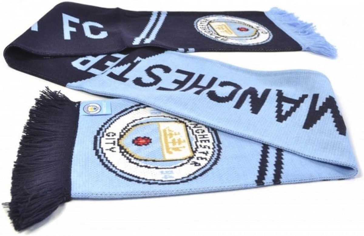 Manchester City Voetbal Sjaal - Blauw, Navy, Multicolor, One Size