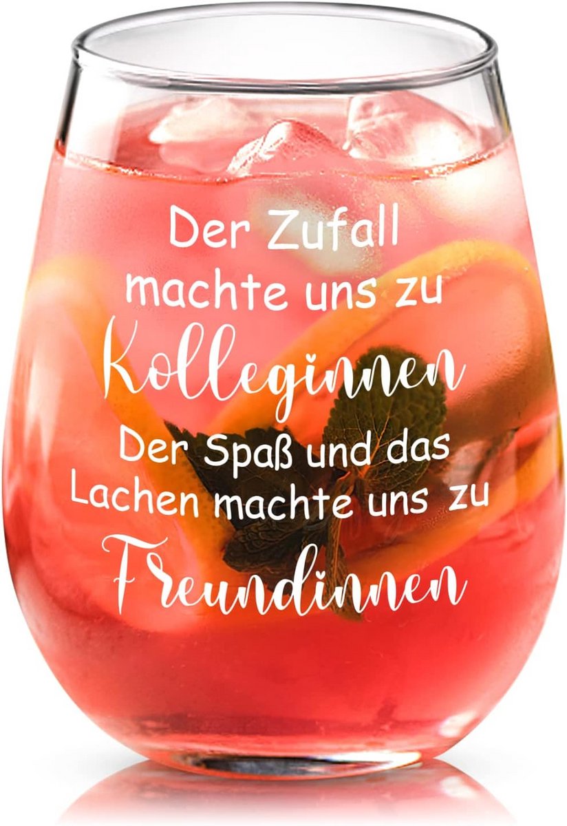 Stemless Wijnglas 450 ml - Perfect Afscheidscadeau voor Collega's