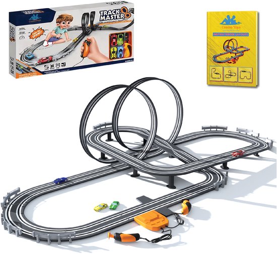 CosmoToys Elektrische Racebaan - Incl. Inspiratoeboek - Auto Speelgoed - voor Kinderen - Autobaan Speelgoed - Kinderspeelgoed - 7,0M Lang - Ultimate Track