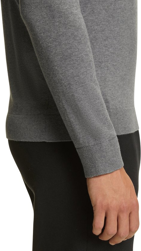 FALKE Basic Cotton Crew Neck elegante klassieker katoen trui heren grijs - maat L