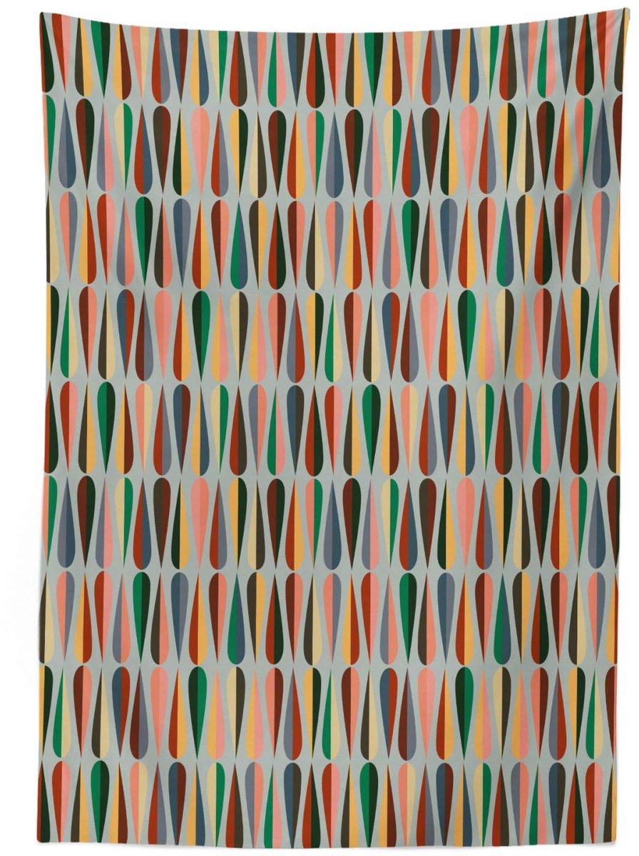ABAKUHAUS Tafelkleed in mid-century stijl – 140x170 cm – Multicolor, satijnpolyestermix