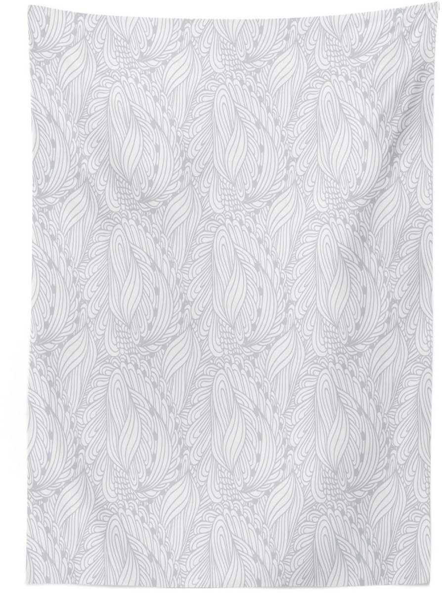ABAKUHAUS Tafellaken Satin 140x240 – Grijs-Wit, Wasbaar
