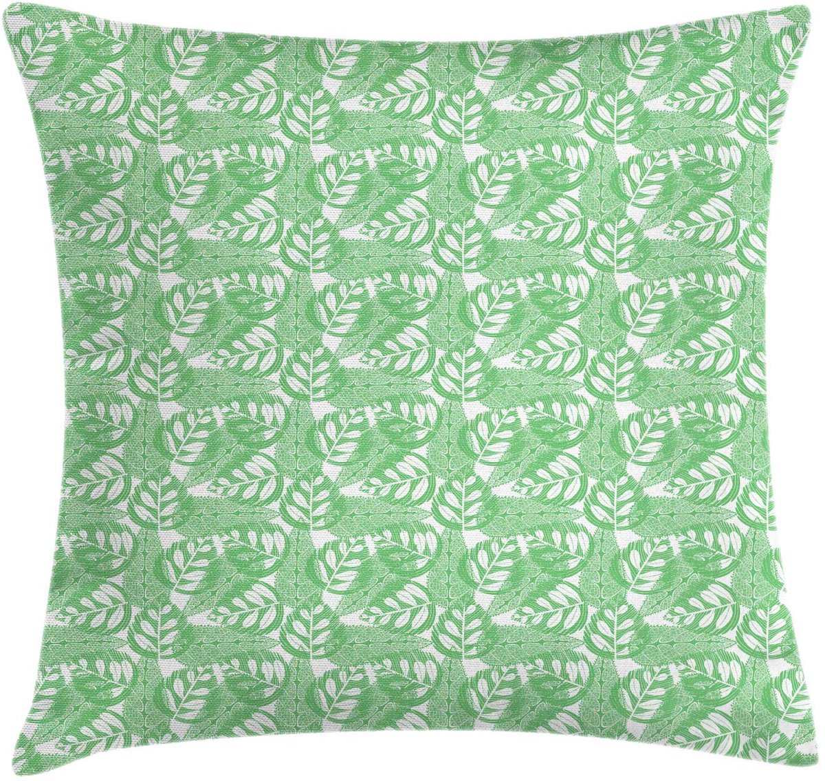 ABAKUHAUS Loofachtig kussenhoes – Grunge-bladeren – 45x45 cm – Zeegroen/Wit Sea Green