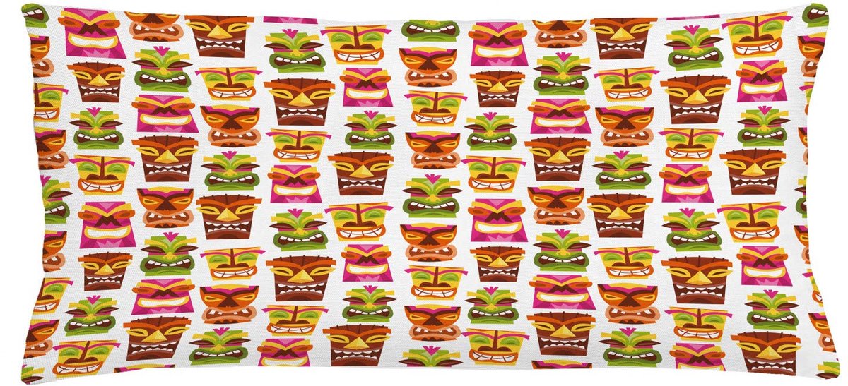ABAKUHAUS Hawaii Kussenhoes, Retro Hawaiian, Met Ritssluiting, Wasbaar, Dubbelzijdige Digitale Print, Heldere Kleuren, Hoogwaardige Stof, 90 x 40 cm, Meerkleurig