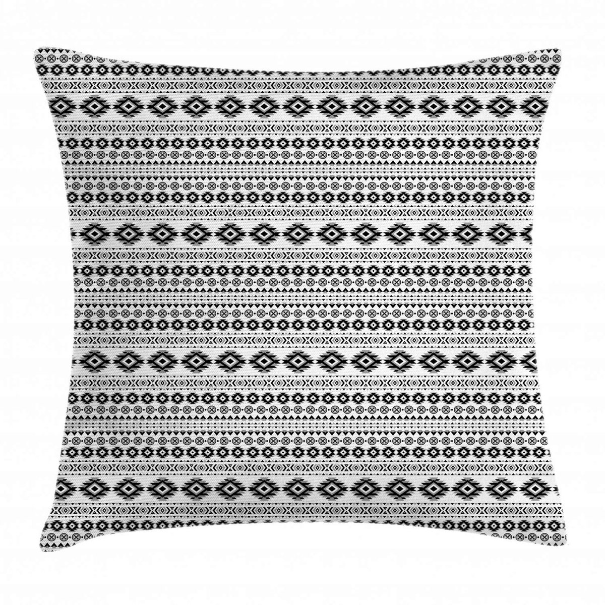 ABAKUHAUS Azteekse kussenhoes – Ikat-stijl – 50x50 cm – Zwart/Wit