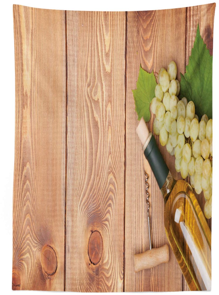 ABAKUHAUS Tafellaken – 140x240 cm – Satijn, Groen-Bruin, Binnen/Buiten