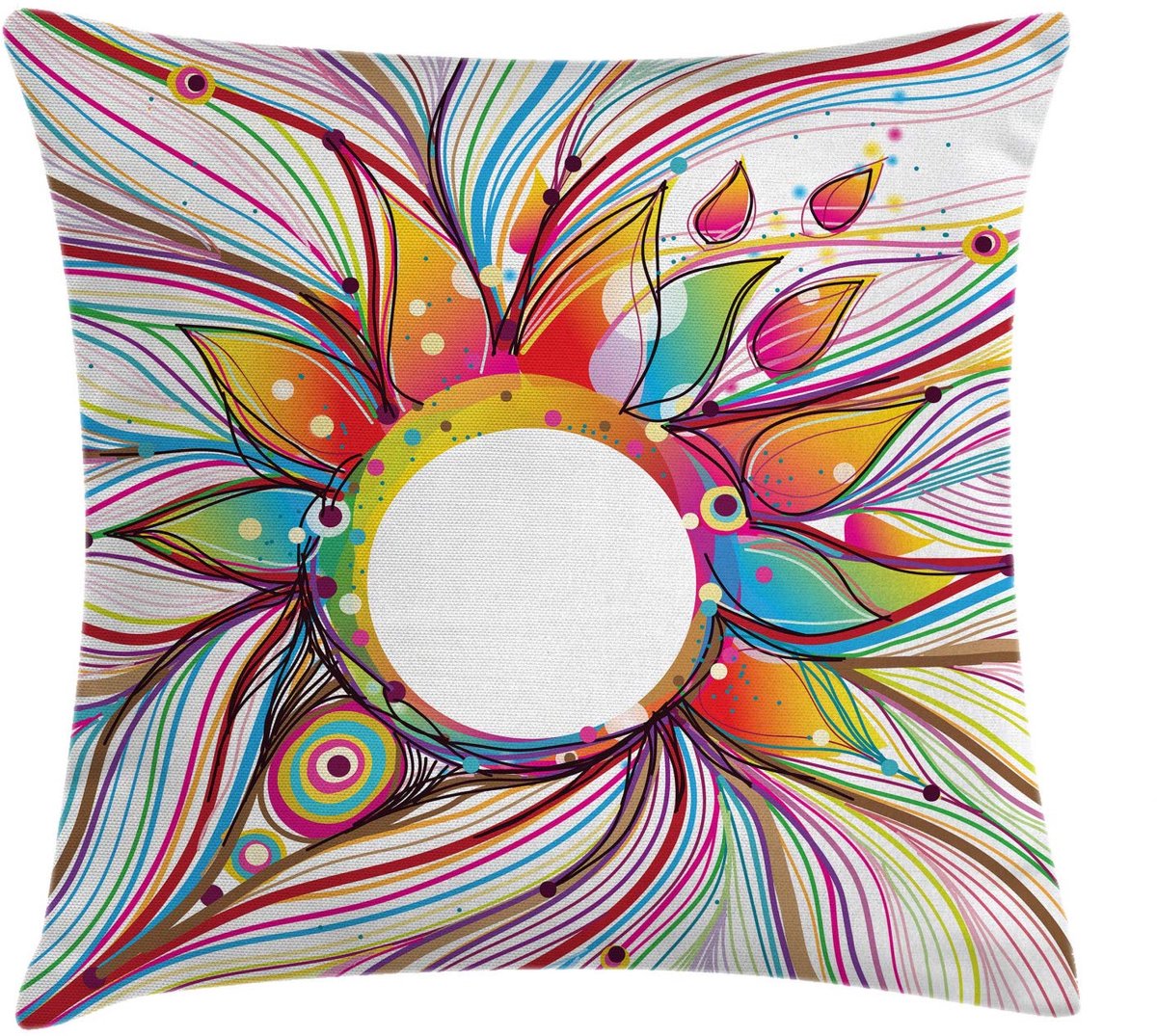 ABAKUHAUS Abstracte Kussenhoes – Bedrukt aan beide zijden – 50x50 cm – Multicolor Mehrfarbig