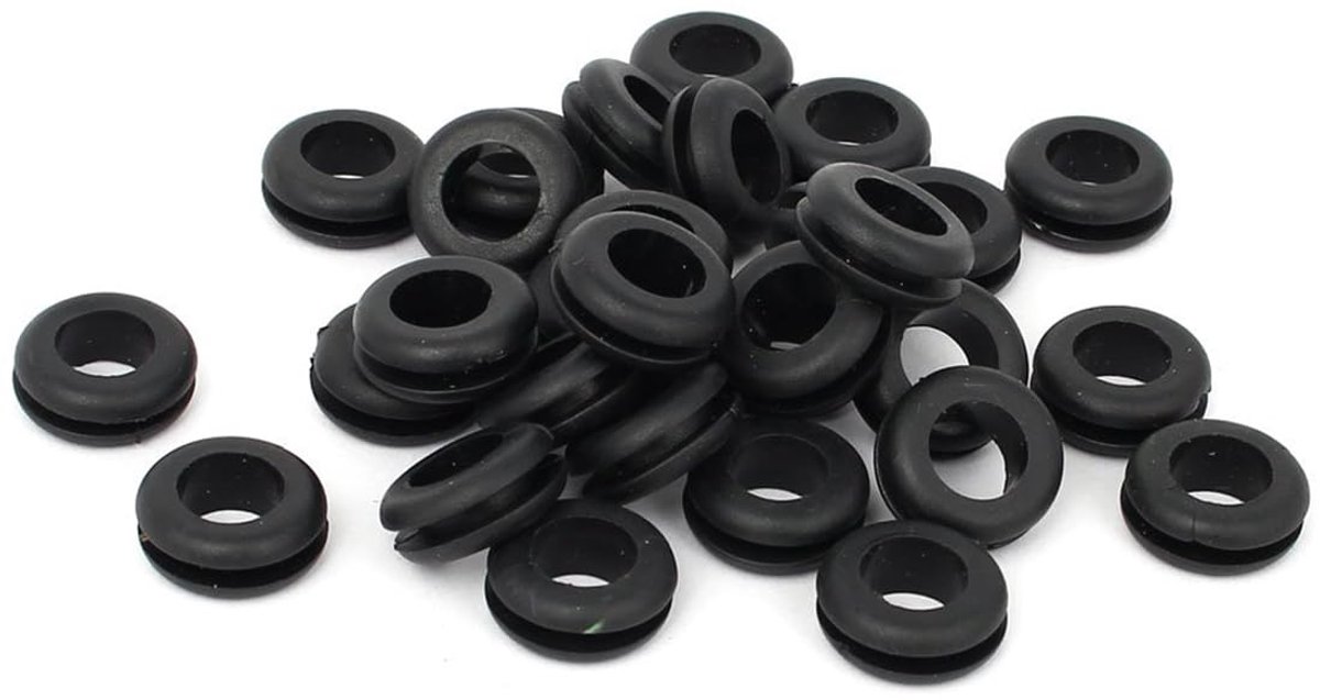 30 stuks rubberen doorvoertules kabel draadbeschermer. 10 mm geleiderberading blanking pakking ringringen. zwarte elektrische kabel gat pluggen draad pakkingen voor het beschermen van draden
