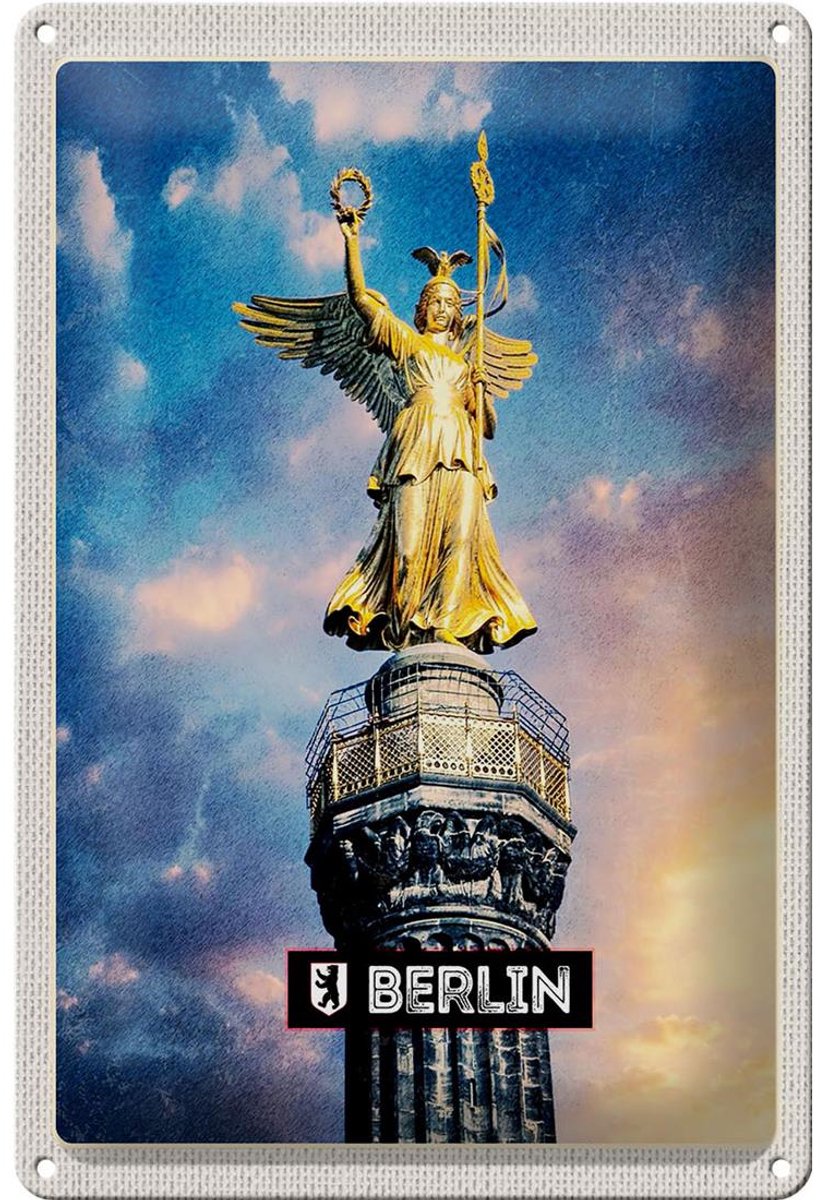 Blechschild Reise 20x30cm Berlin DE Alexanderplatz Siegessäule