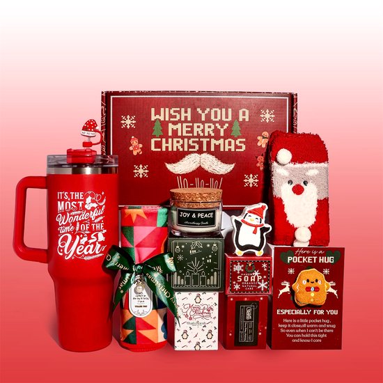 Coffret cadeau OYLCDI Care pour femme – Set cadeau de Noël de Luxe comprenant des Sels de bain, une bougie parfumée, un turban pour les cheveux et une tasse en acier inoxydable – Coffret bien-être et Beauty pour femme