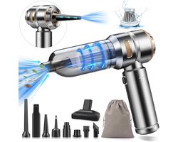 Mini 4-in-1 Auto Stofzuiger – 20000PA Brushless Motor, Draadloos met 6000mAh Batterij en Type-C Opladen