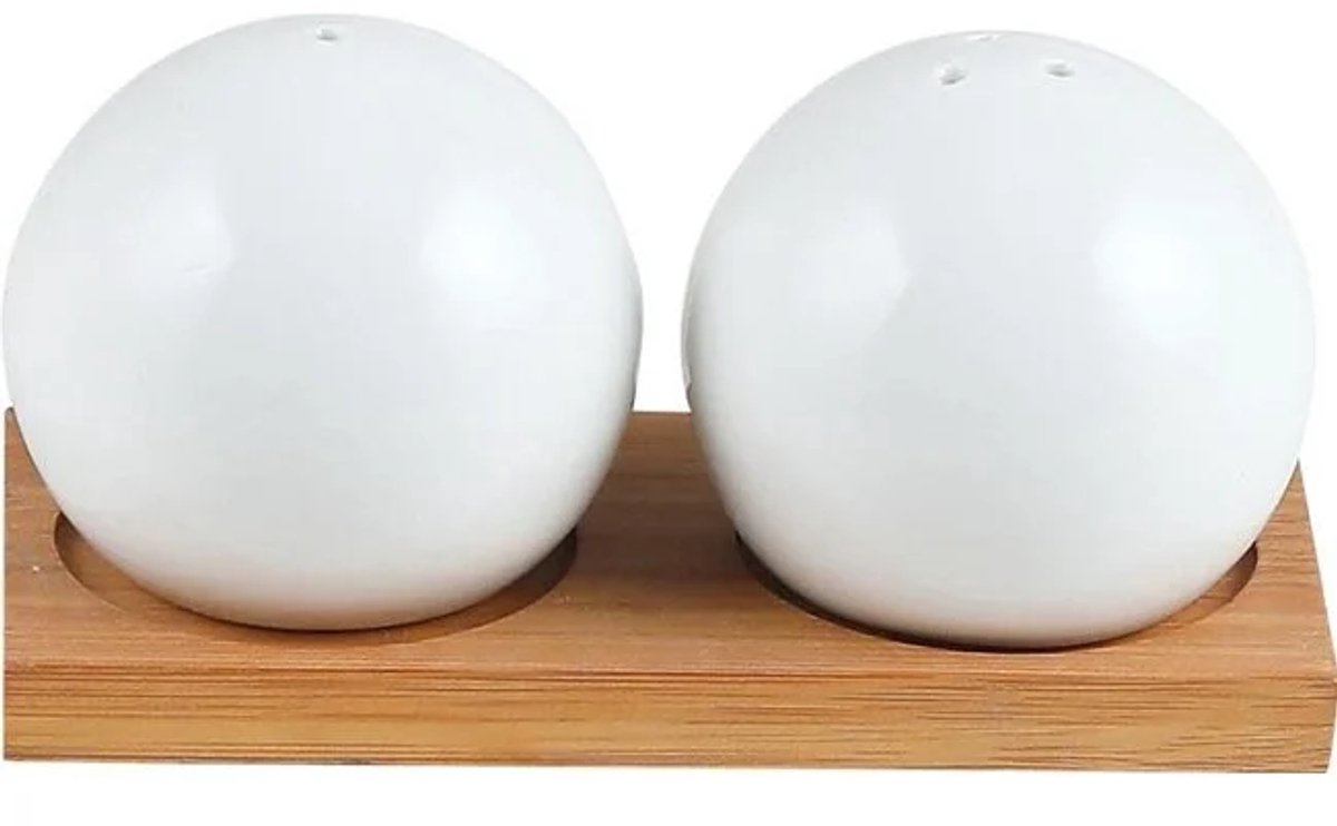 Porseleinen bamboe 3-delige zout en peper set