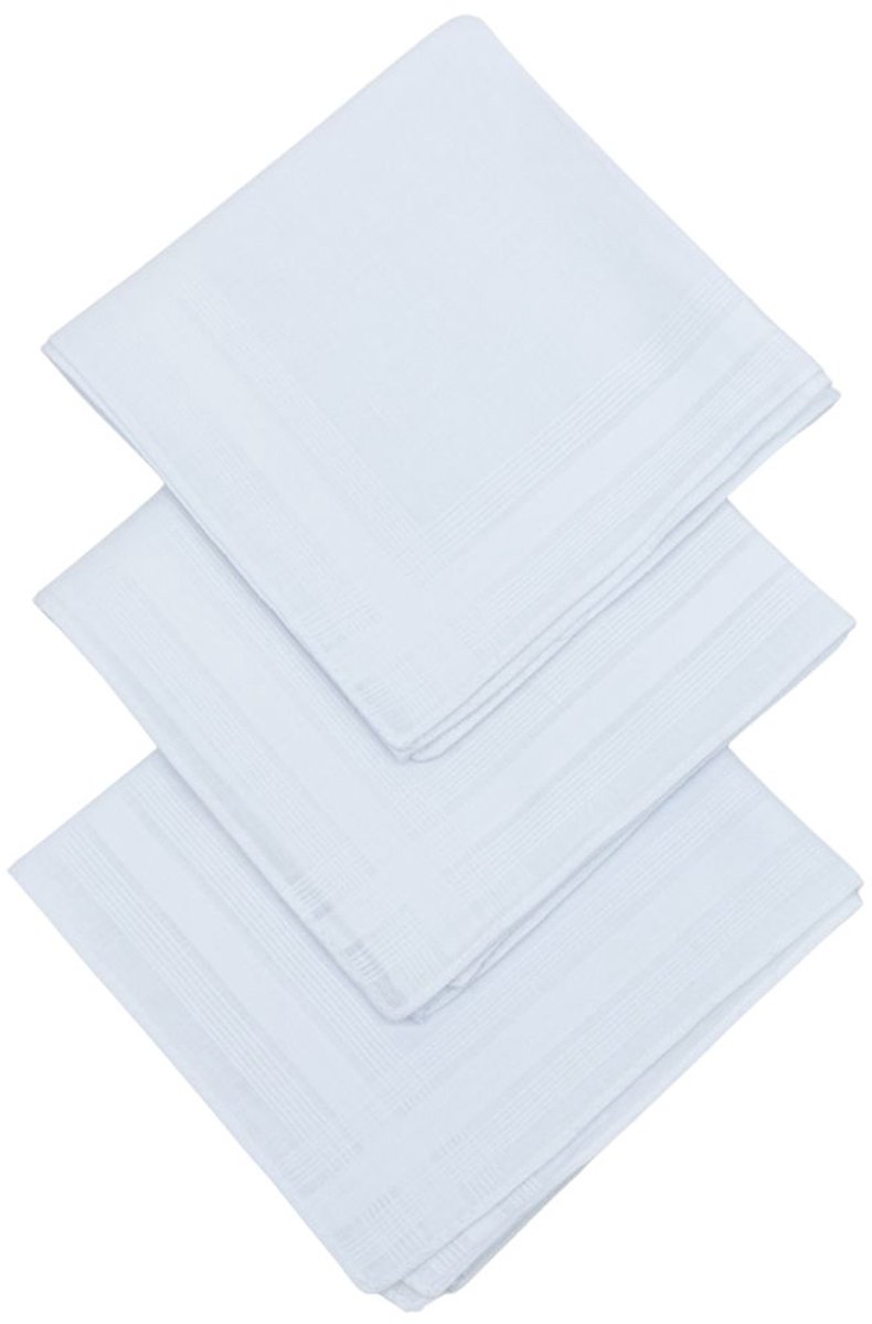 D&L Dames Zakdoeken - Wit - 29 x 29cm - 12 Stuks - 100% Katoen Gesatineerd