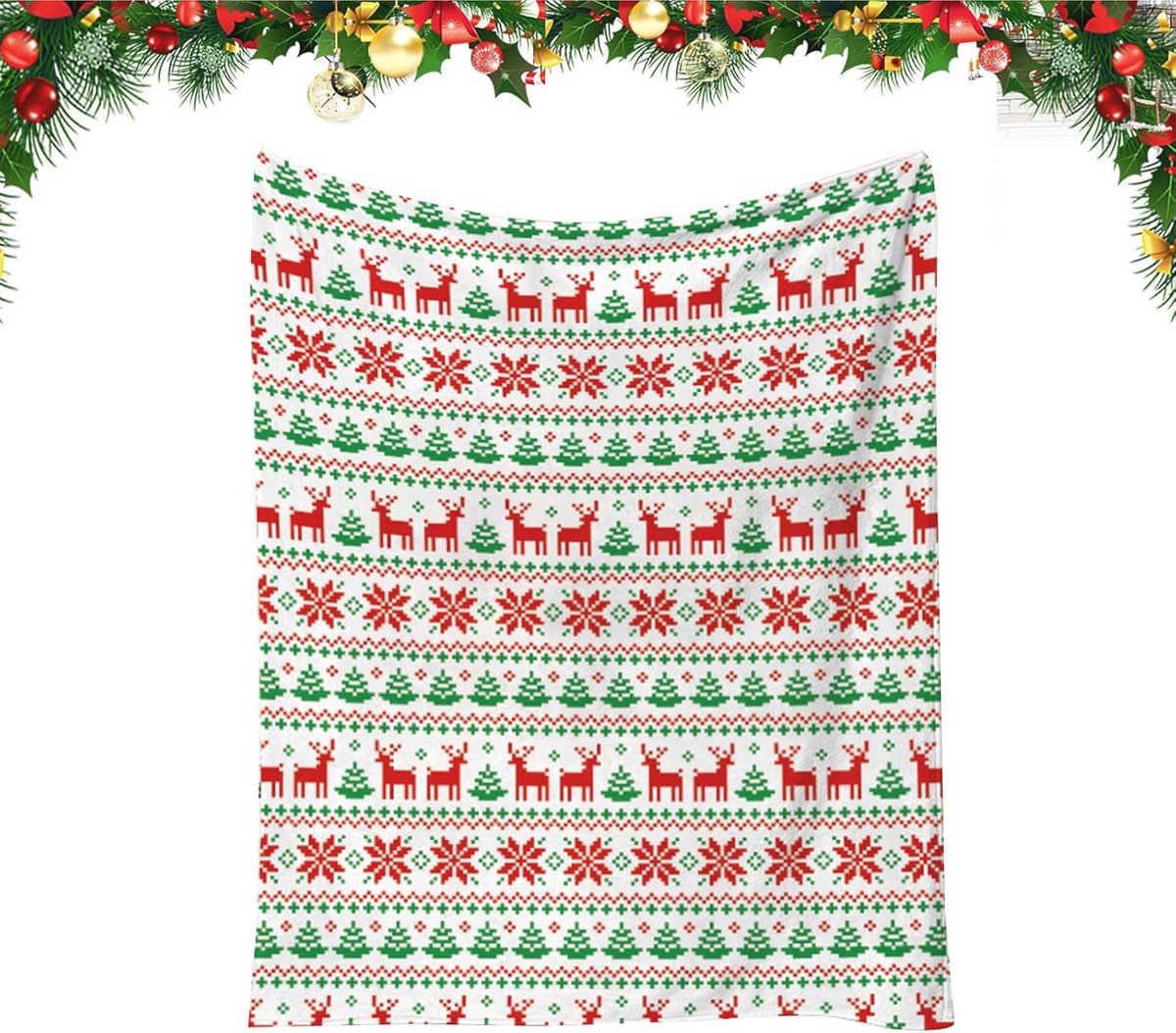 Kerstdeken Flanel 70 x 100 cm - Zachte Microvezeldeken voor Kinderen en Volwassenen