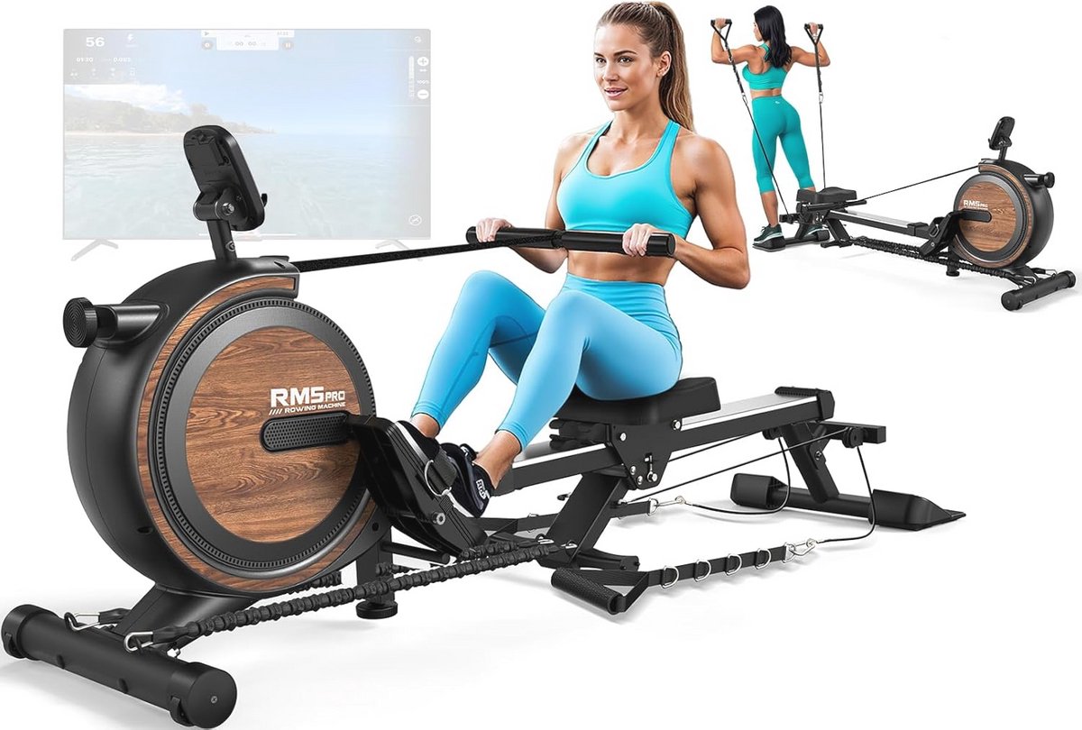 Thuis Roeitoestel met Magnetische Weerstand en Bluetooth, 170 kg Draagvermogen