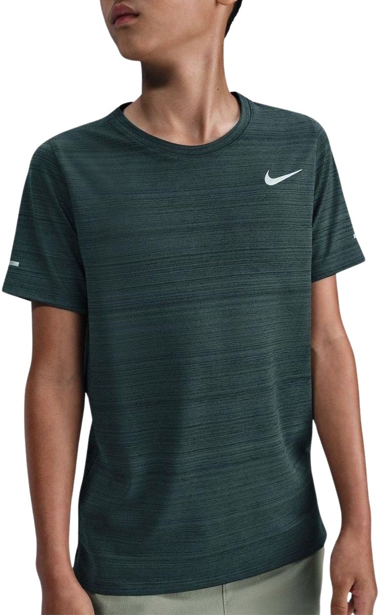 Nike Dri-Fit Miler Shirt Jongens Donkergroen