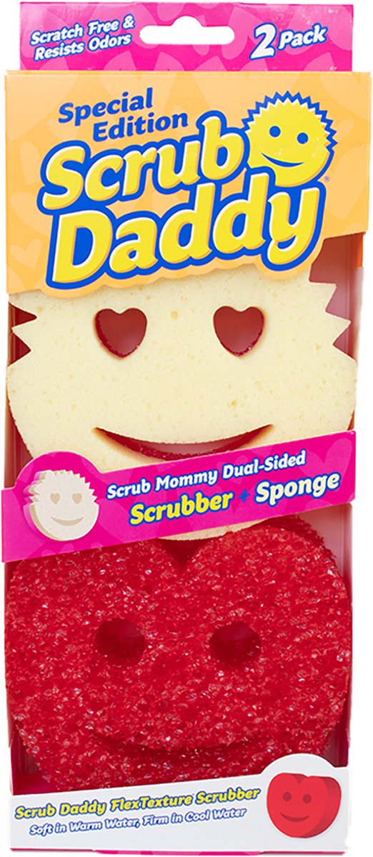 Scrub Daddy - Mommy Valentijn - Duopack - Schoonmaakspons - Flextexture
