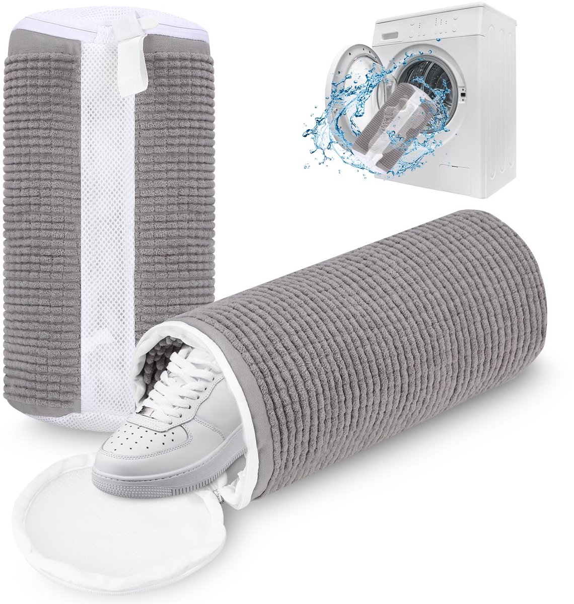 Waszak - Wasnet Voor Schoenen - Waszak Voor Schoenen - 32.5 x 12.8 cm - Netje Anti-Vervorming - Schoen Wassen - Schoenenwaszak - Wasgoed - Wasmachine - Schoenen / Sneakers - met Rits - Herbruikbaar - 2 Stucks