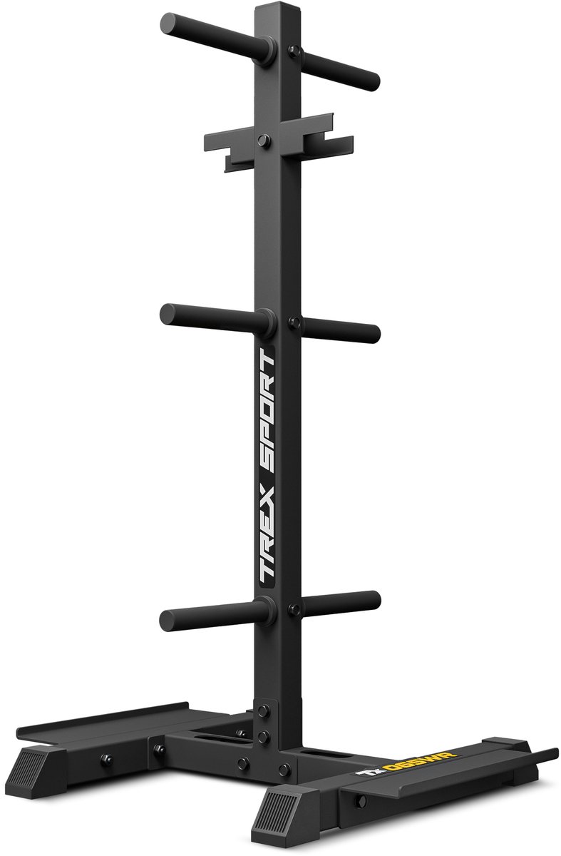 Trex Sport TX-065WR – Gewichtstandaard & Halterrek – 3 Niveaus met Legborden – Voor Schijven, Stangen & Kettlebells– Krachttraining Organizer – Max. 360 kg