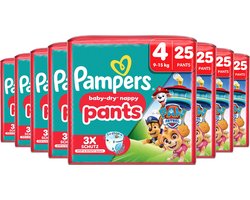 Pampers Baby Dry Pants - Maat 4 - Megapack - 200 stuks - 9/15KG - 8 x 25 luierbroekjes - Paw Patrol editie
