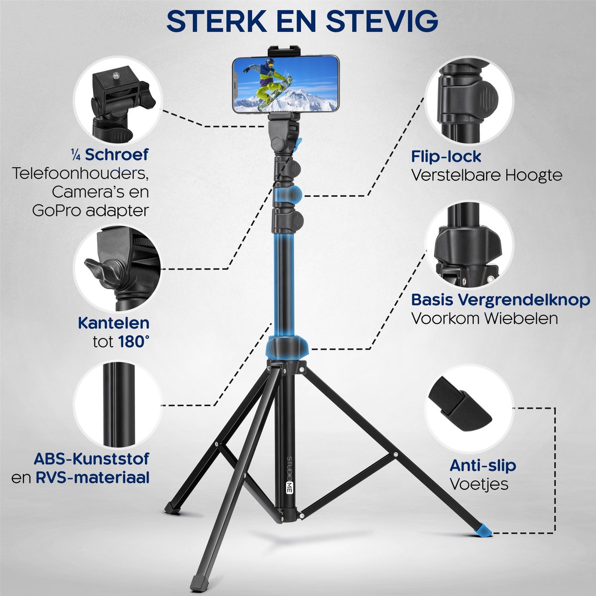 BRIGHT LINE B-5550 Dubbele werklamp | Met statief | Draaibaar | 6000