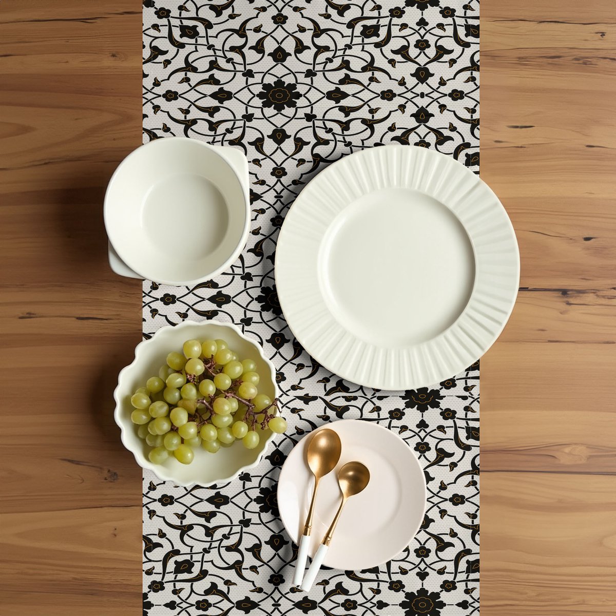 ABAKUHAUS Tafelrok – Oosters antiek – 40x180 cm – ivoor