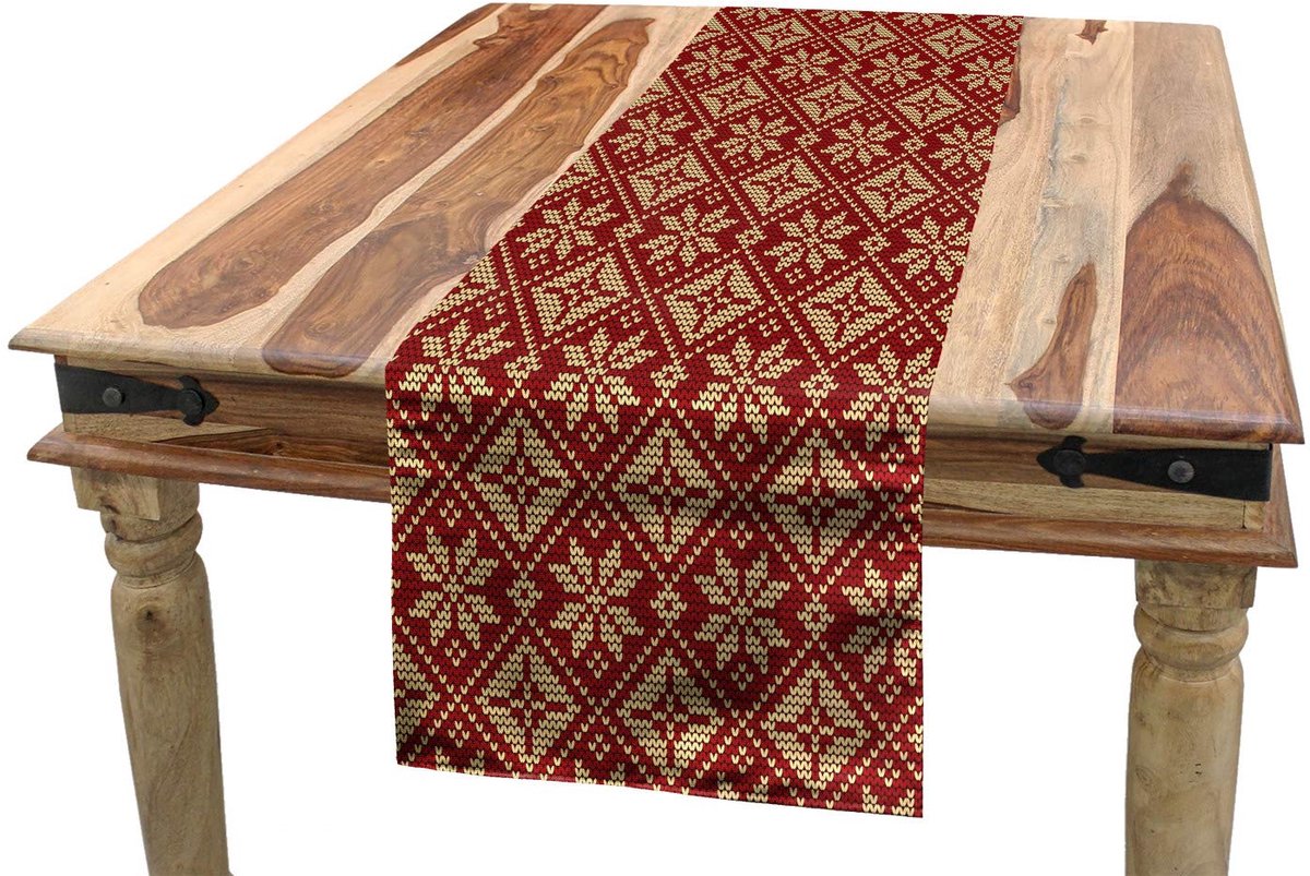 ABAKUHAUS Sneeuwvlok Tafelloper – Tweekleurig – 40x180 cm